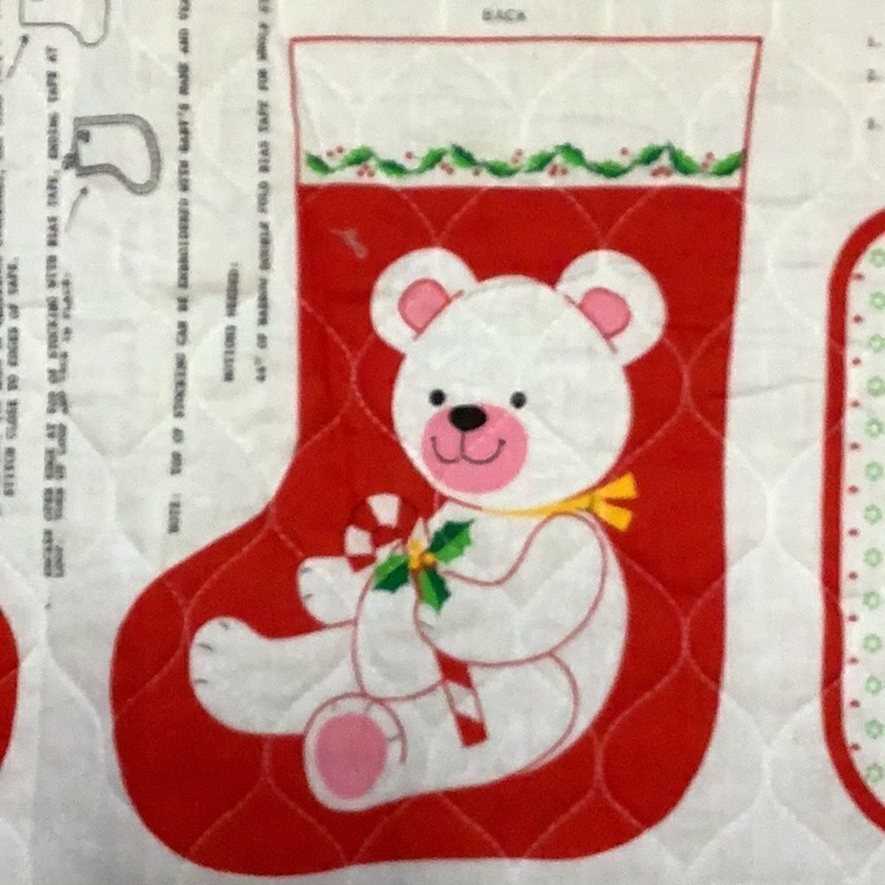 Quilted Fabric Panel 'Baby's First Christmas' Stocking Bibs - Picture 5 of 8